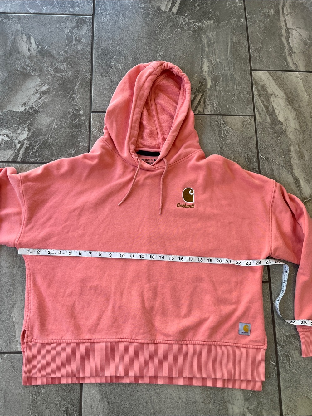 💓 Carhartt French Terry Midweight Hoodie Size Large Oversized Pink - Picture 10 of 11